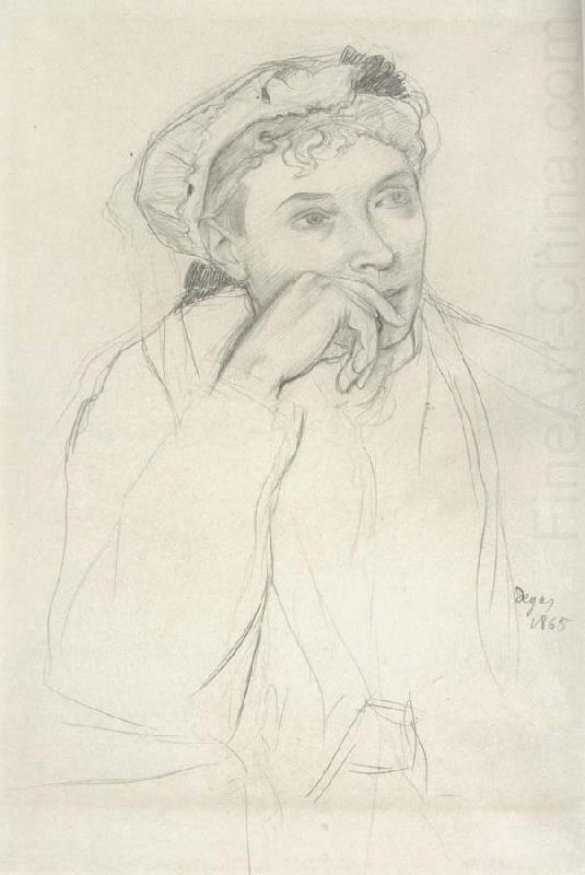Study for woman seated Beside a vass of flowers, Edgar Degas